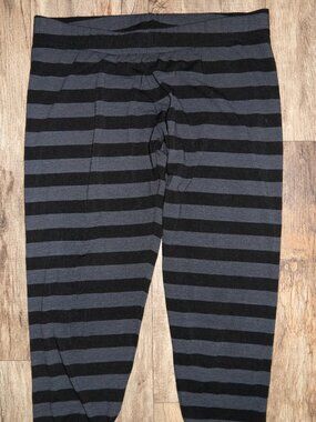 Vintage Y2K Super Low Fat Striped Capri Leggings Goth XL USA